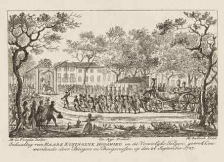 Welcome of Her Royal Highness and the Princely Offspring, drawn by Citizens and Citizenesses on