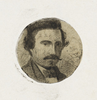 Portrait of Carel Vosmaer, print, author., printmaker: Jan Weissenbruch, The Hague, 1837 - 1880,