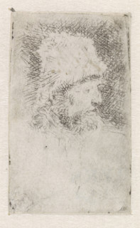 Old man with a flowing beard: bust, print, monogram and date: 'RHL 1631', printmaker: Rembrandt van