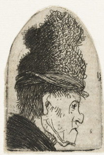 Profile of a Man in a High Hat, Grotesque profile: man in a high cap, print, Man with a high cap