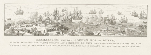 The depiction on the golden cup presented to Cornelis de Witt on the occasion of the Raid on