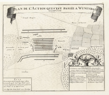 Plan of the Battle of Wijnendale, 1708, Plan de l'Action qui s'est passée a Wynendale de 28 sep.e