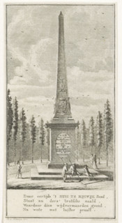 Memorial Obelisk for the Peace of Rijswijk 1697, print, Memorial obelisk in the Rijswijk forest
