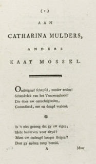 Satirical verse on the execution of Kaat Mossel, 1784, To Catharina Mulders, otherwise Kaat Mossel,