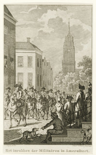 The Entry of the Soldiers into Amersfoort, Entry of soldiers into Amersfoort, 1785, print, By order