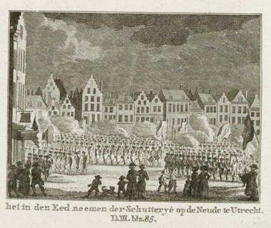 the taking of the oath by the Militia on the Neude in Utrecht, Militia takes the oath in Utrecht,