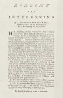 Notice of subscription to a large plate of the Exercise of the Amsterdam Exercise Society Tot Nut