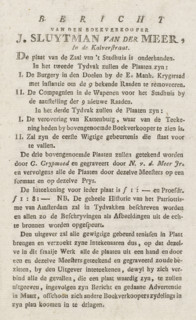 Message from the bookseller J. Sluytman van der Meer, In the Kalverstraat, Notice from the