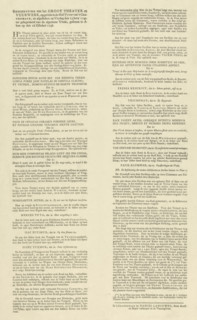 Description of the Grand Theatre and Fireworks, erected in the Hofvyver of The Hague, Text sheet