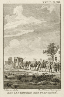 Arrest of the Princess at Goejanverwellesluis, 1787, The arrest of the princess, print, Arrest of