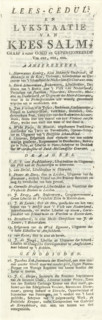 Name list accompanying the print depicting the funeral of a dead salmon, 1787, Reading Record and