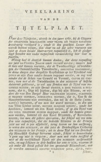 Explanation of the title page: De Bataafsche menschlijkheid, 1801-1804, text sheet, Text sheet with