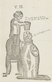 Caricature of Pieter Witmond, 1787, cartoon, print, Caricature of the Amsterdam patriot delegate