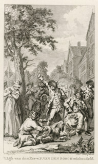 The body of the Reverend P. van den Bosch mishandled, Mishandling of the body of minister P. van