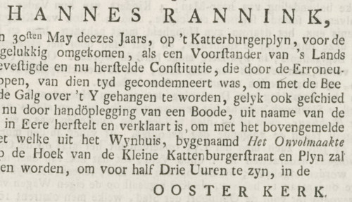 Funeral invitation of Johannes Rannink, invitation, text sheet, Funeral invitation with the