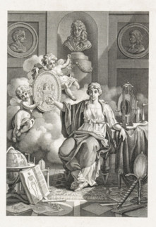 Physics in the Felix Meritis Society, 1789, print, Allegory of Physics practiced in the Felix