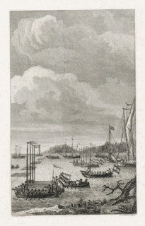 Gunboats in the Dordtsche Kil, 1793, print, historical print, The closure of the Dordtsche Kil with