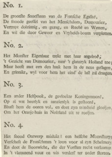 Text sheet accompanying the fold-out caricature of Dumouriez, 1793, cartoon, text sheet, Text sheet