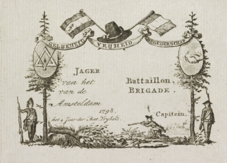 Membership certificate for the Amsterdam Hunters Battalion, 1798, print, membership certificate,