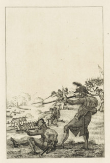 Landing of the British at Callantsoog, 1799, print, The landing of the British invasion force on