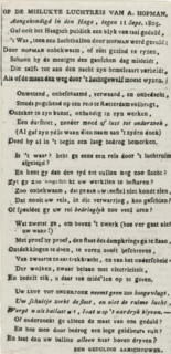 Satirical poem on the failed aerial journey of A. Hopman, 1805, On the failed aerial journey of A,