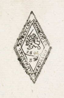 Seal on objects of trade and luxury, Seal, 1806, print, Separate impression of a diamond-shaped