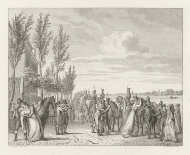 Departure of the Gardes d'Honneur from Amsterdam, 1813, print, Conscripted members of Napoleon's