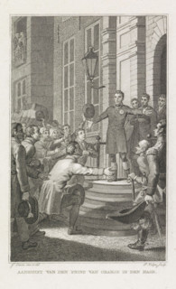 Arrival of the Prince of Orange in The Hague, Prince of Orange in The Hague, 1813, print,