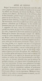 Appeal to the people, Leaflet concerning the election of the Belgian king, 1831, text sheet,