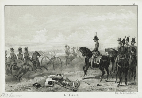Battle of Leuven, 1831, print, historical print, The Prince of Orange surveys the battlefield