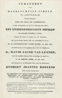 Invitation to attend speeches at the second centenary of the Athenaeum Illustre in Amsterdam, 1832,