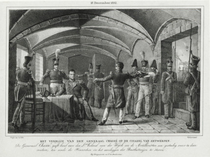 General Chassé's stay at the Citadel of Antwerp, December 18, 1832, Four plates of the defense of