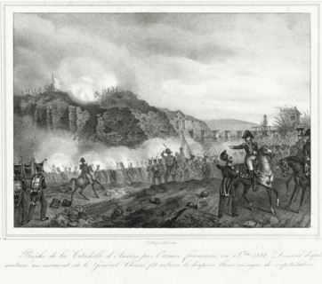 Bridge of the Citadel of Antwerp, by the French army, on December 1832. Drawn from nature at the