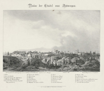 View of the ruins of the Citadel of Antwerp, 1832, Ruin of the Citadel of Antwerp, print, after the