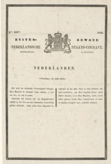 Extraordinary Dutch State Gazette. Thursday, 12 October. No. 241*. 1837, newspaper, obituary,