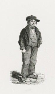 The Street Boy, 1840-1841, print, costume print, Standing young man. Loose copy of an illustration