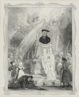 Mourning print on the death of Rabbi Samuel Berenstein, 1838, print, Mourning print on the death of