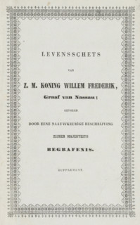 Booklet with two plates of the death of King William I in Berlin, 1843, Biographical sketch of H.M.