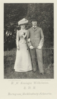 Portrait of Wilhelmina, Queen of the Netherlands, and Hendrik of Mecklenburg-Schwerin,