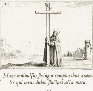 Female saint at the cross, Haeret pede firmo, Elle demeure icy d'un pied ferme arrestée, Monastic