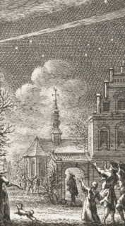 The Comet of 1681, print, historical print, The comet visible in the west of the Netherlands in the