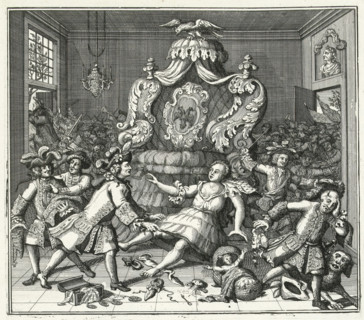 A woman of noble blood, was robbed here of land and goods, Caricature of the failed attempt to