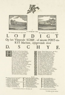 Ode to the Flying Vessel of Daam Schijf, 1743, Ode to the Flying Ship, or new Post and Travel