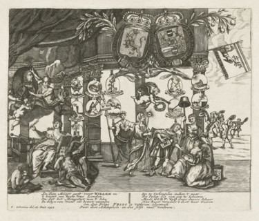 Allegory on the Elevation of William IV, 1747, print, Allegory on the Elevation of William IV as
