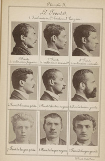 Le Front., Nine men's heads, arranged according to the shape of their foreheads, page,