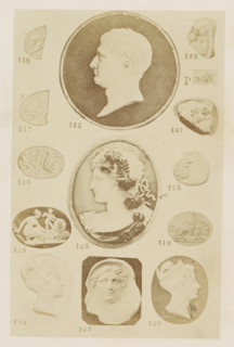 Fourteen reliefs with portraits and profiles, photograph, page, number: '115 - 127', photographer: