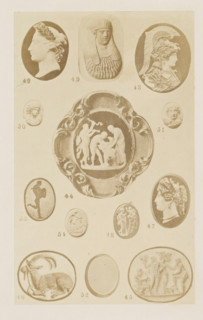 Thirteen cameos, photograph, page, number: '42 - 54', photographer: F. Cole, c. 1857 - in or before