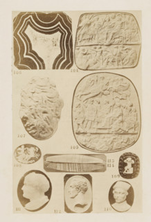 Ten reliefs and portraits in profile, photograph, page, photographer: F. Cole, c. 1857 - in or