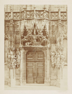 Entrance portal of the Saint Lawrence Chapel of the Strasbourg Cathedral, photograph, page,