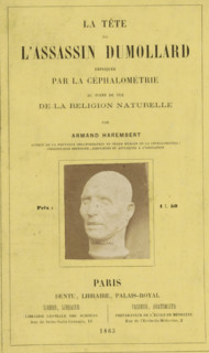Plaster model of the head of serial killer Martin Dumollard, photograph, page, in or after 1862 -